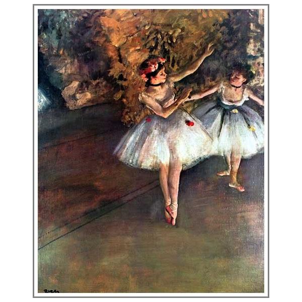 複製画 送料無料 絵画 油彩画 油絵 模写エドガー・ドガ「舞台の二人の