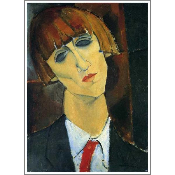 モディリアーニ、人物画　油彩　F８号 art-meigakan0717_modigliani28-f8
