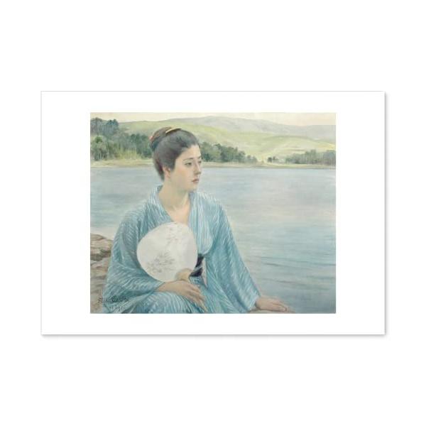 黒田清輝 湖畔 作品 A3サイズ ポスター 複製画 グッズ 絵画 おしゃれ インテリア アート 名画 日本画
