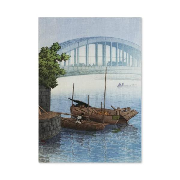 川瀬巴水 作品 ポスター A3サイズ 永代橋 グッズ 絵画 おしゃれ インテリア アート パネル 名画