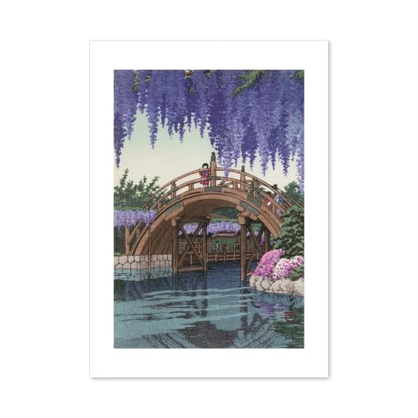 川瀬巴水 作品 ポスター A2サイズ 亀戸の藤 【商品特徴】日本製で紙と印刷にこだわっています。印刷が綺麗なのが特徴です。 名刺程の厚さの紙を使っていますので扱いやすく強いです。インテリアや絵画風 壁紙ポスターとして格別です。【サイズ】A2...