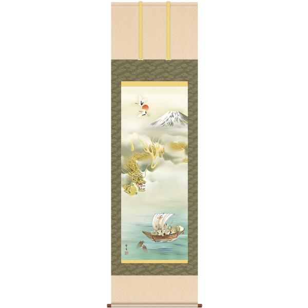 軸 開運 金運 縁起物 福 おもてなし 絵 龍神 山水 滝 茶 日本 中国 美術 right.jpg