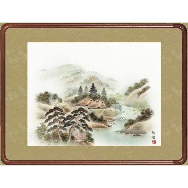 絵画 日本画 風水四神山水図 田村竹世 和装額 和額 和室インテリア 3468 絵画生活 通販 Yahoo ショッピング