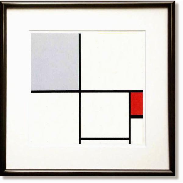 Piet Mondrian モンドリアン 赤と灰のコンポジション 1932額縁付 Piet Mondrian モンドリアン 赤と灰のコンポジション 1932額縁付