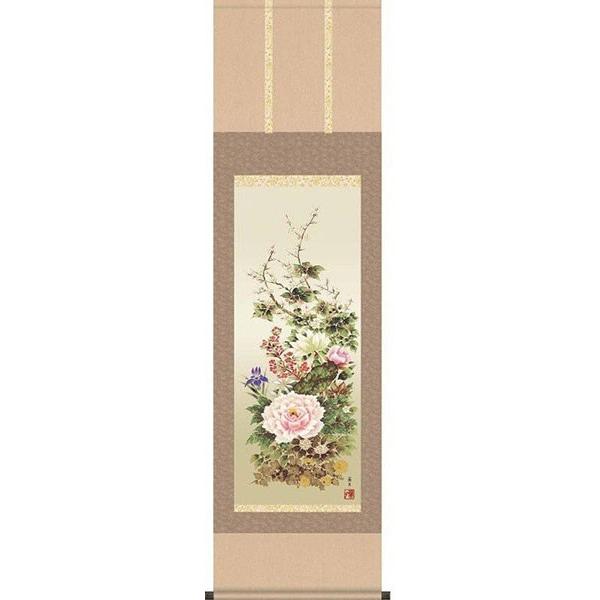 花の掛軸。 楽天市場】掛け軸四季花の通販