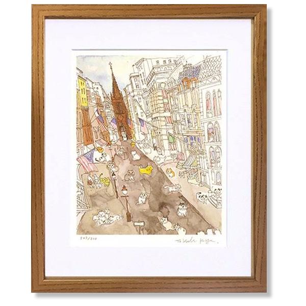 久下貴史 『教会への道』ダイヤモンド・スクリーニング 絵画 版画 猫 久下貴史・教会への道 インテリア : 絵画生活 - 通販