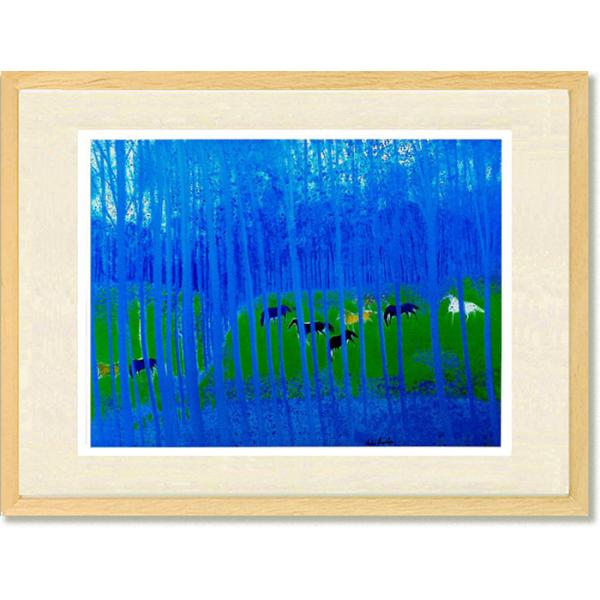 アンドレ・ブラジリエ「青い木立」ポスター額装品 絵画 ブラジリエ 青い木立 ミュージアムアート インテリア