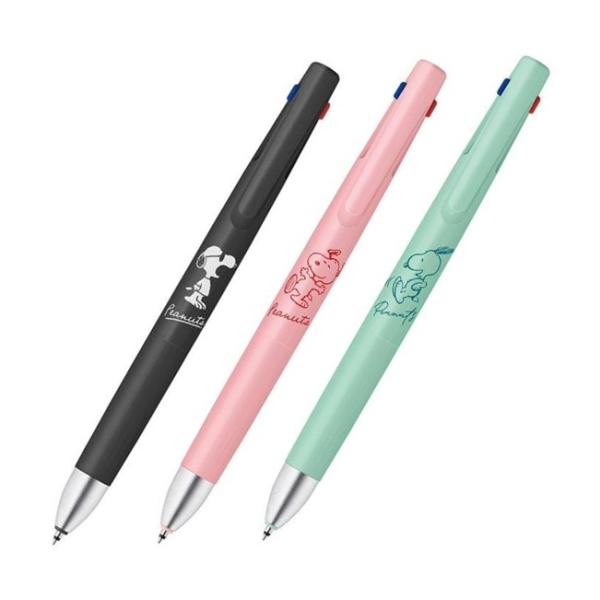 ゼブラ　ブレン3C 3色ボールペン 0.5mm スヌーピー ブラック コーラルピンク ライトグリーン