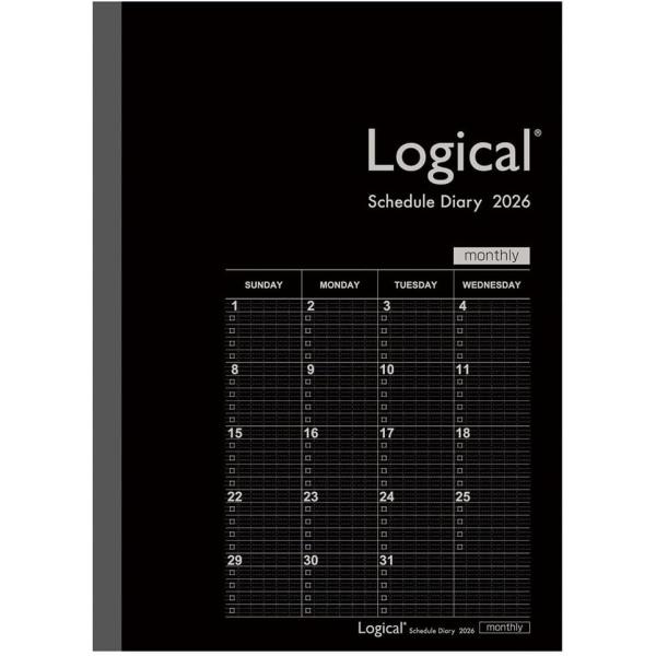 【2026年度版 手帳】 ナカバヤシ ロジカルダイアリー2026月間ノートタイプB／B5／ブラック NS-B502-26BD【PT1】
