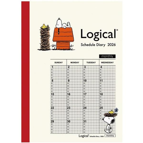 【2026年度版 手帳】 ナカバヤシ ロジカルダイアリー2026月間ノートタイプP／B6ピーナツ1 NS-B602-26PA1【PT1】