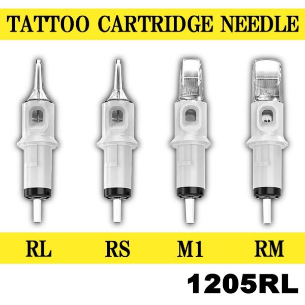 タトゥーマシン用カートリッジニードル1205RL 　0.35mmロングテーパー5本スジ針5本セット　外科用ステンレス鋼と医療グレードのプラスチックボディ。100％EOガス滅菌済みで個別に梱包されています。　カートリッジには、チューブまたはマ...