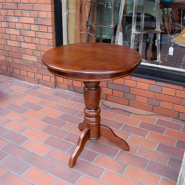 ワインテーブル ラウンドテーブル 60cm 丸テーブル 濃茶 サイド 