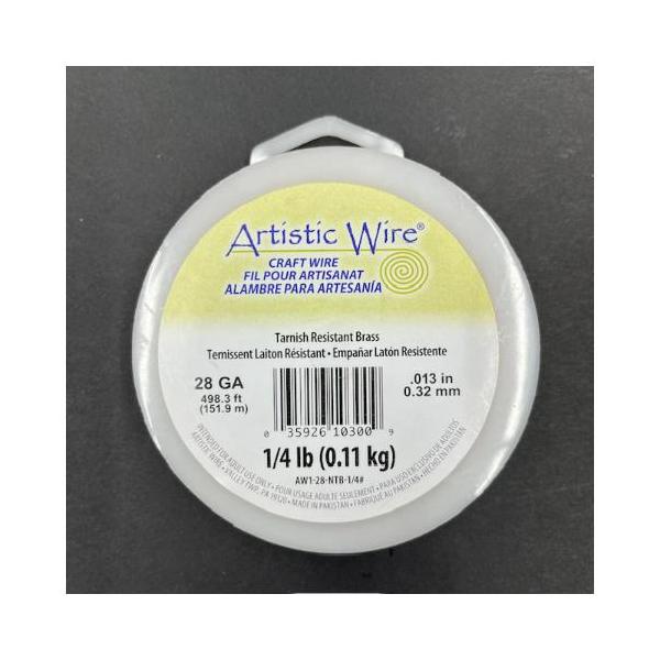 【 業務用 / 大容量 】アーティスティックワイヤー / ノンターニッシュ ブラス  28ゲージ　スプール 手芸 クラフト ハンドメイド ワイヤー