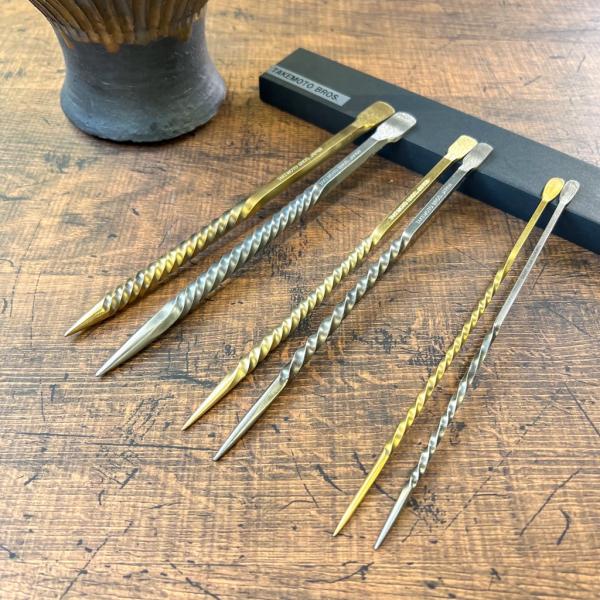BRASS Soil Stick/ソイルスティックM 根かき棒 ソイルスティック Mサイズ ステンレス 真鍮 根かき 盆栽
