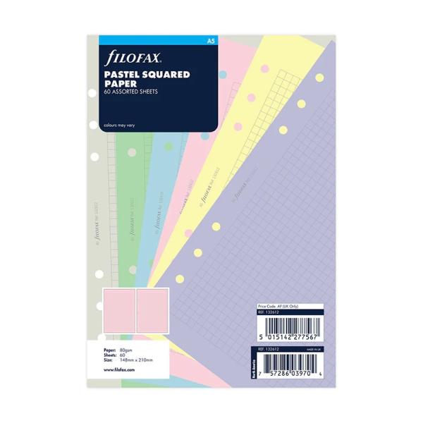 ファイロファックス システム手帳 リフィル A5サイズ パステル 方眼紙 Filofax 6穴 132612 デスクサイズ