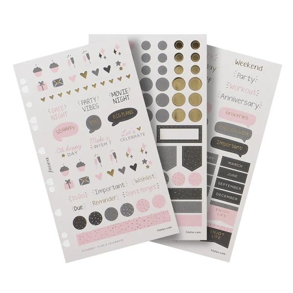 ファイロファックス システム手帳リフィル コンフェッティ ステッカー バイブルサイズ A5サイズ 共通 Confetti Filofax 聖書サイズ デスクサイズ
