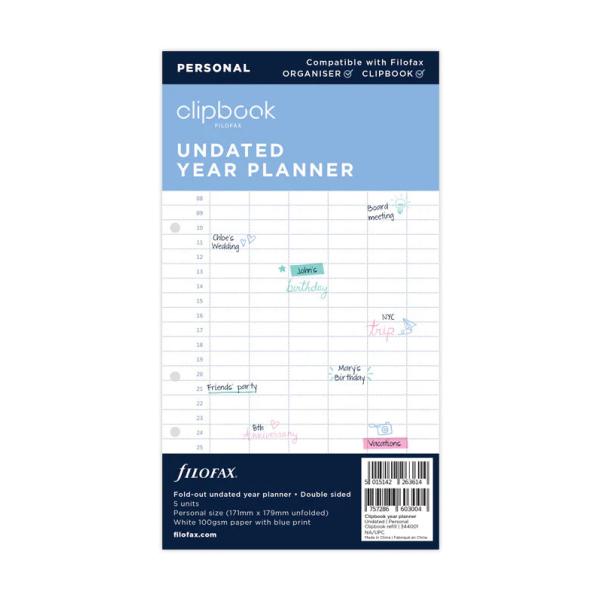 ファイロファックス システム手帳 リフィル バイブルサイズ 日付なしフリー年間ダイアリー filofax 6穴 聖書サイズ 344001 クリップブック