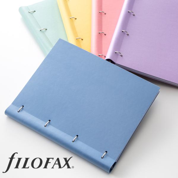 ファイロファックス システム手帳 A4サイズ クリップブック クラシック パステル 4穴 合皮 Filofax Clipbook 年号無し年間スケジュール他各種リフィル付き