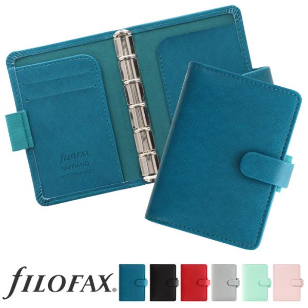 ファイロファックス システム手帳 サフィアーノ ミニ5穴サイズ リング径15mm 合皮素材 filofax Saffiano 年号無し年間スケジュール他各種リフィル付き