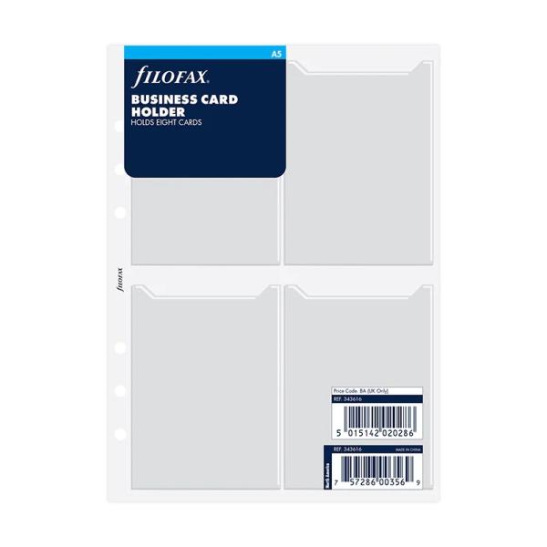 ファイロファックス システム手帳 リフィル A5サイズ ビジネスカードホルダー 6穴 デスクサイズ filofax 343616
