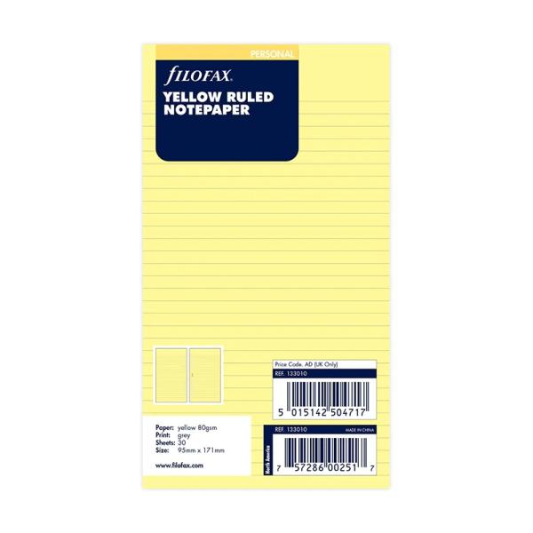 ファイロファックス システム手帳 リフィル バイブルサイズ 横罫イエロー 6穴 聖書サイズ filofax 133010