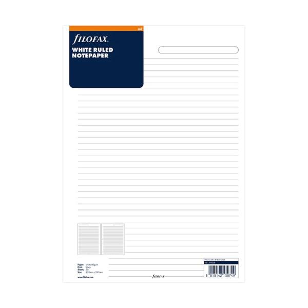 ファイロファックス システム手帳 リフィル A4サイズ 横罫ホワイト Filofax 4穴 293008