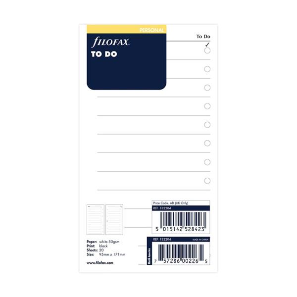 ファイロファックス システム手帳 リフィル バイブルサイズ To Do ドントフォゲット 6穴 聖書サイズ filofax 132204