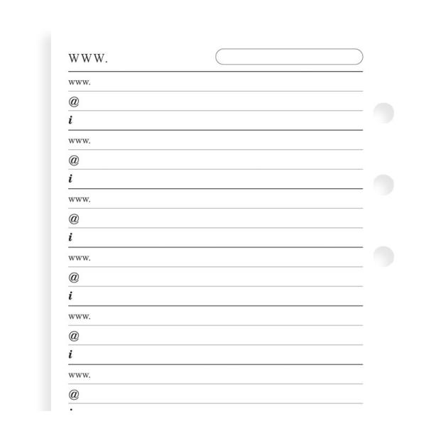 ファイロファックス システム手帳 リフィル バイブルサイズ ウェブサイト メールアドレス 6穴 聖書サイズ filofax 130217