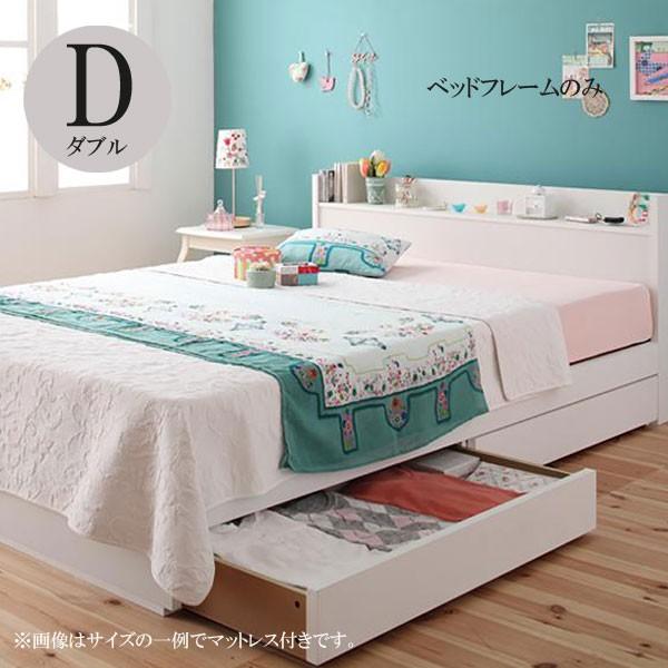 マットレス ダブル＆ベッドフレーム 引き出し収納付き