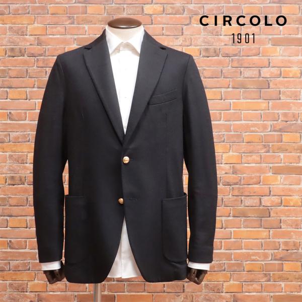 CIRCOLO1901 ジャージー アンコン ジャケット ネイビー CIRCOLO 1901 【期間限定ポイント5倍】24秋冬 アンコン
