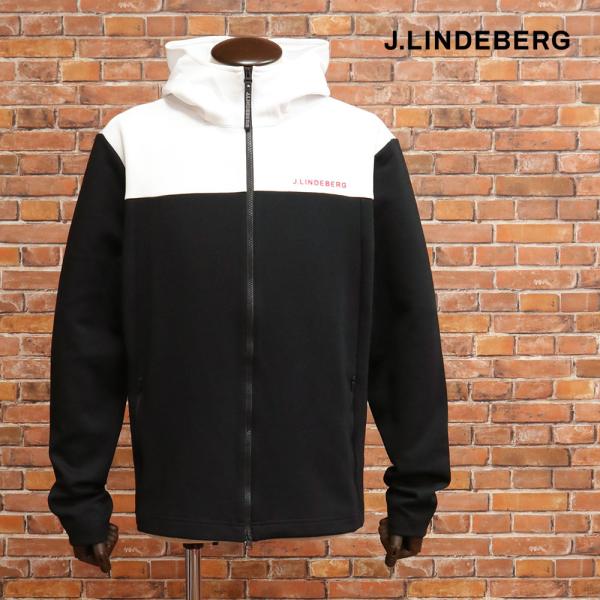 J.LINDEBERG パーカー J.LINDEBERG 秋冬 ダブルジップパーカー 071-59014 ロゴ 切替