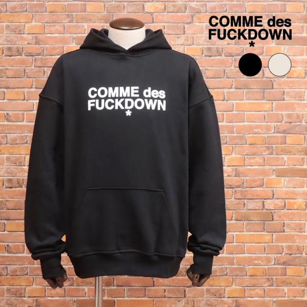 COMME des FUCKDOWN パーカー イタリア製 ロゴ プリント 裏毛