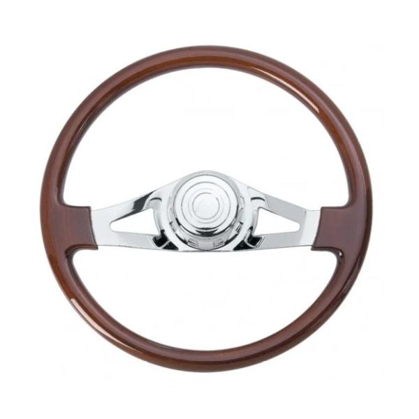 BRC ハンドル オールウッド 2本 スポーク クロームメッキ 457Φ 3穴