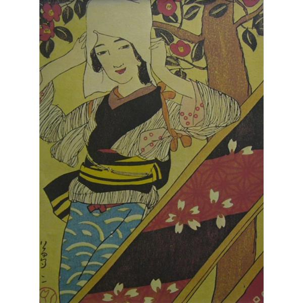 絵画 竹久夢二 アートポスター 大正ロマン 着物の洗い張り 送料無料 Buyee Servicio De Proxy Japones Buyee Compra En Japon