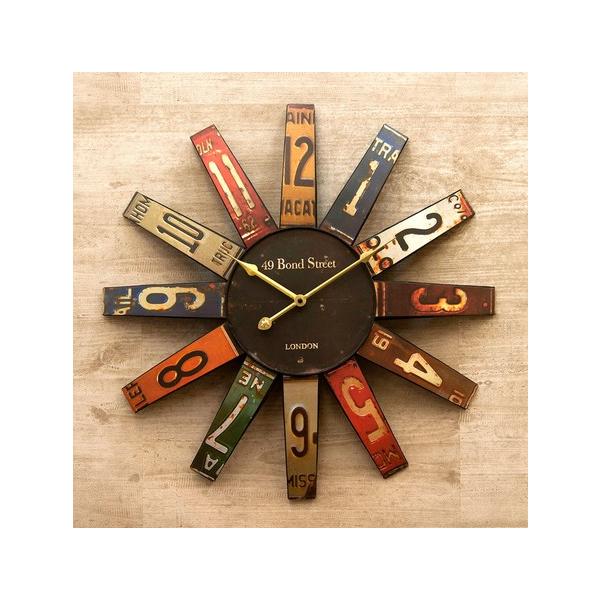 アンティーククロック ナンバープレート【壁掛時計】 インテリア