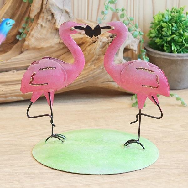 SALE ブリキ ペアフラミンゴ インテリア インテリア雑貨 オブジェ 置物