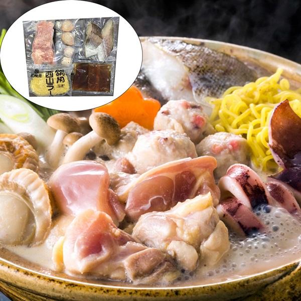 北海道 鶏塩ちゃんこ鍋 （１〜２人用）(鶏もも肉・ボイル帆立・たこ入つみれ・ツボ抜きいか・助宗鱈切身・生ラーメン)    鍋　鍋セット  ちゃんこ鍋セット