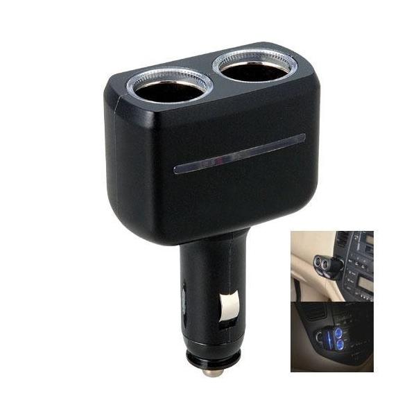 他サイト： セイワ 車内を彩るイルミ付 90度首ふり 2連シガーソケット DC12V F194の商品画像