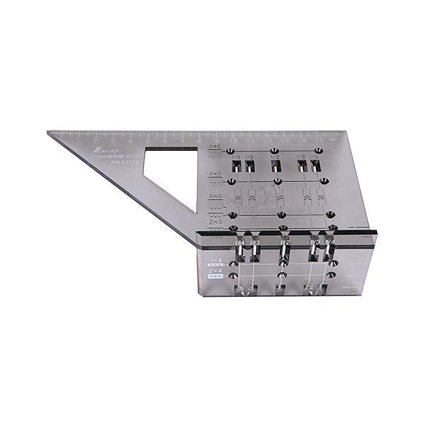 キャッチコピー2×4材を自由自在に加工できます。用途2×4材の等分割り付け。特徴2×4材の巾や厚みに合わせたサイズで簡単にケガキ作業ができます。2×4材の短辺89mmに対して、1/2、1/3、1/4を簡単に割り付けできます。ビスや釘を打ち込...