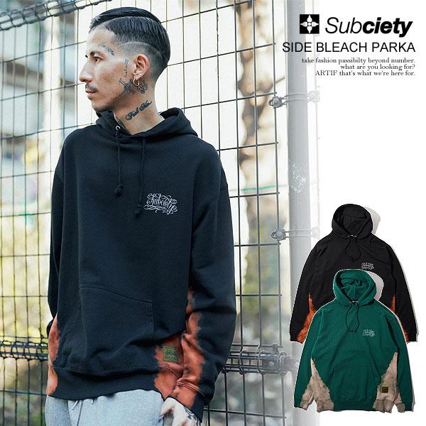 40％OFF SALE セール SUBCIETY サブサエティ SIDE BLEACH PARKA subciety メンズ パーカー プルオーバー 送料無料 atftps Subciety（サブサエティ） SALE セール パーカー SUBCIETY SIDE BLEACH