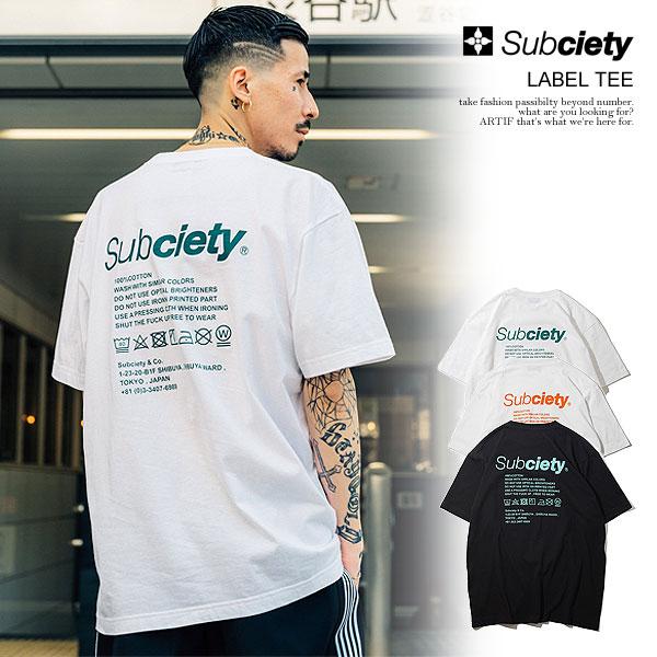 Subciety サブサエティ Tシャツ SUBCIETY LABEL TEE subciety メンズ  