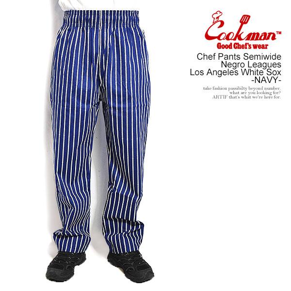 クックマン パンツ COOKMAN Chef Pants Semiwide Negro Leagues Los Angeles White Sox -NAVY- メンズ シェフパンツ セミワイド