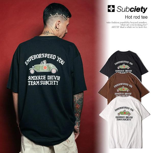 SALE セール サブサエティ Tシャツ SUBCIETY Hot rod tee メンズ 半袖 グラフィックTシャツ ホットロッド 送料無料 ストリート