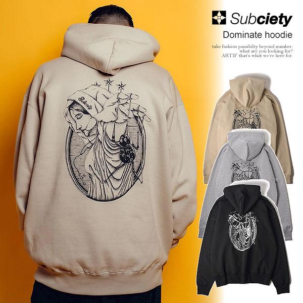 SUBCIETY サブサエティ Dominate hoodie subciety メンズ パーカー プルオーバー スウェット ヘビーウェイト 裏起毛 送料無料 atftps Subciety（サブサエティ） パーカー SUBCIETY Dominate hoodie