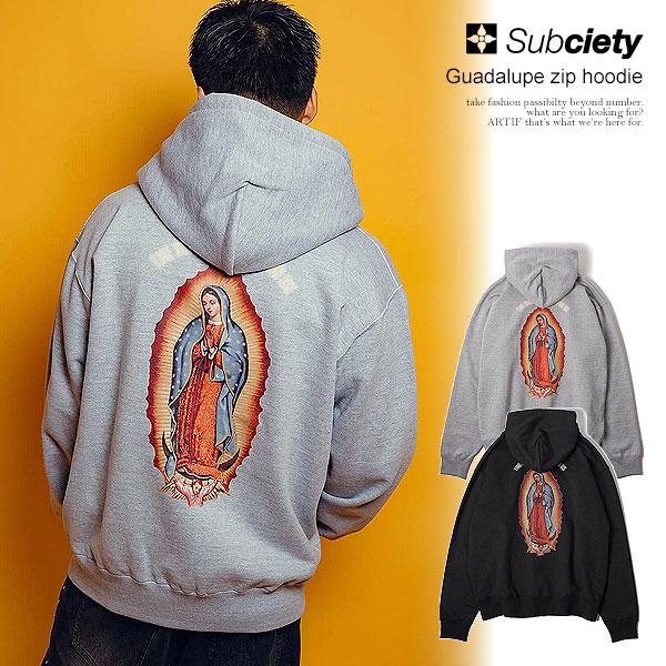 SUBCIETY サブサエティ Guadalupe zip hoodie subciety メンズ パーカー ジップパーカー スウェット ヘビーウェイト 裏起毛 atftps Subciety（サブサエティ） パーカー SUBCIETY Guadalupe zip hoodie