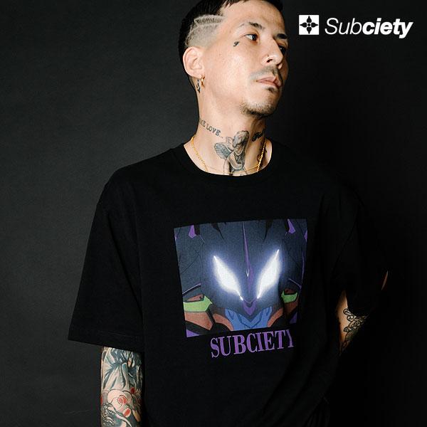 EVANGELION × Subciety SUBCIETY サブサエティ DISC8 (AWAKENING) TEE atftps Subciety（サブサエティ） EVANGELION × Tシャツ SUBCIETY DISC8