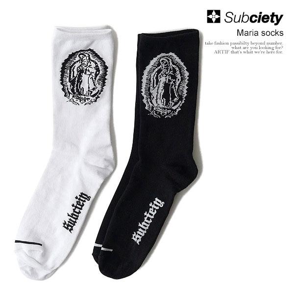サブサエティ ソックス SUBCIETY Maria socks メンズ ハイソックス 靴下 クルーソックス ストリート