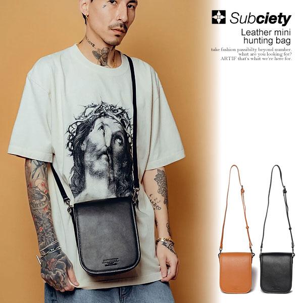 Subciety Leather mini hunting bag【最終値下げ】 Subciety（サブサエティ） ショルダーバッグ SUBCIETY Leather mini
