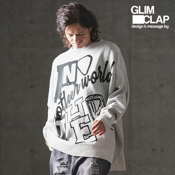 2024 秋冬 1st 先行予約 12月上旬〜中旬入荷予定 GLIMCLAP グリムクラップ Logo jacquard oversized sweater メンズ atftps GLIMCLAP 2024 秋冬 1st 先行予約 12月上旬〜中旬入荷予定 グリム