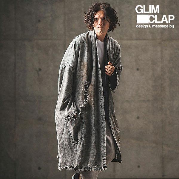 2024 秋冬 2nd 先行予約 10月上旬〜中旬入荷予定 GLIMCLAP グリムクラップ Used processing denim gown-ish coat メンズ GLIMCLAP 2024 秋冬 2nd 先行予約 10月上旬〜中旬入荷予定 グリム